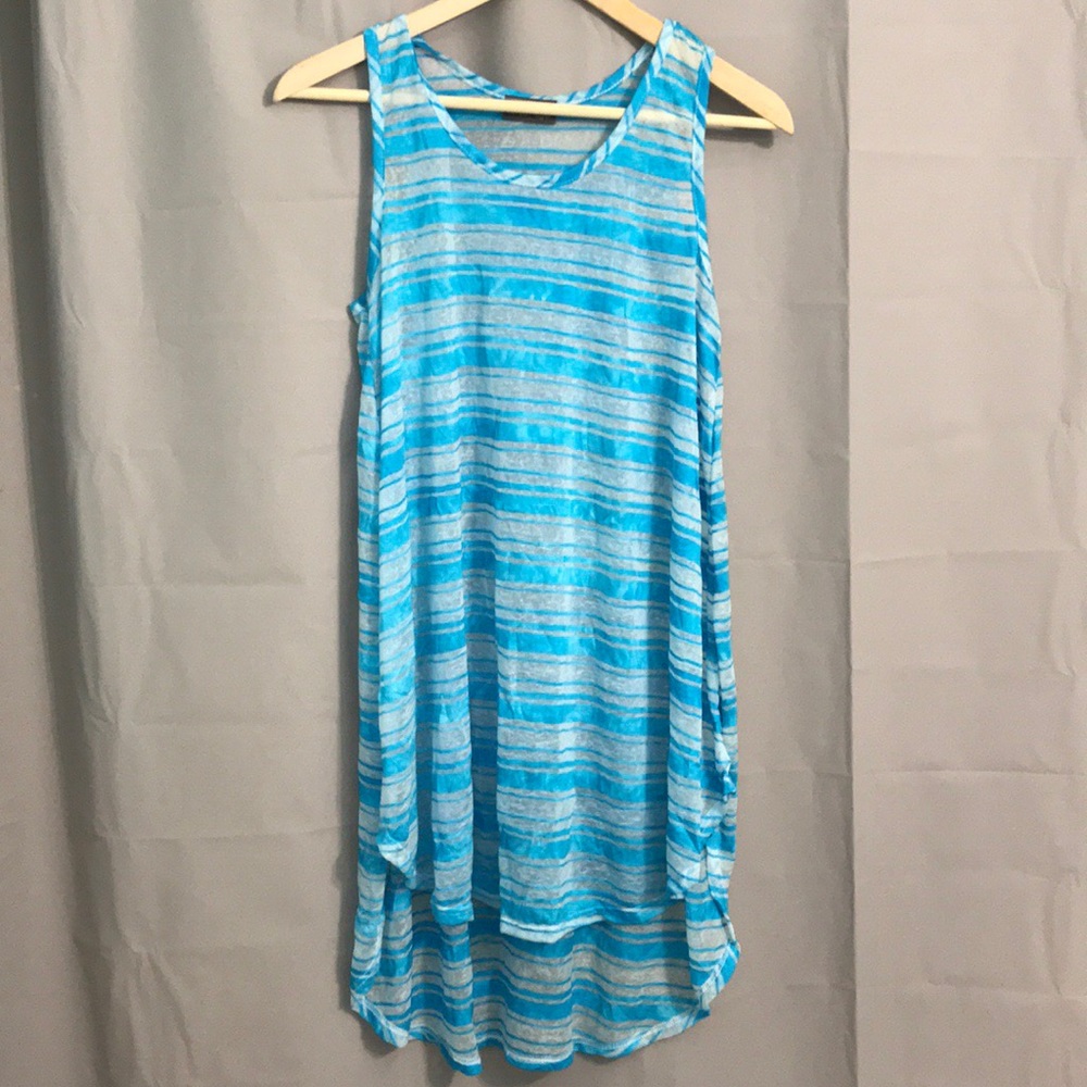 Blue Stripped  Flared Skirt Tank Dress - Jordan Taylor Beachwear